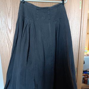 Vintage Black Denim Circle Skirt